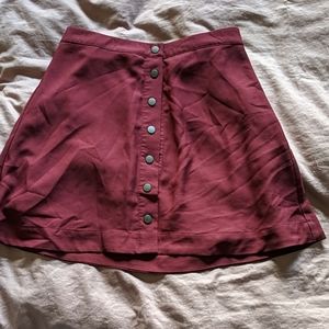 Red button down skirt